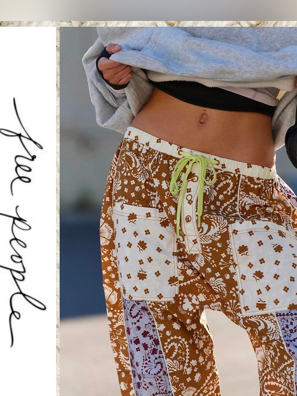 NWT Free People Movement Well Played Printed Pants M